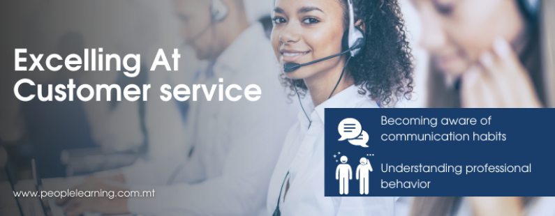 People Learning Excelling At Customer service Course Malta EU Banner